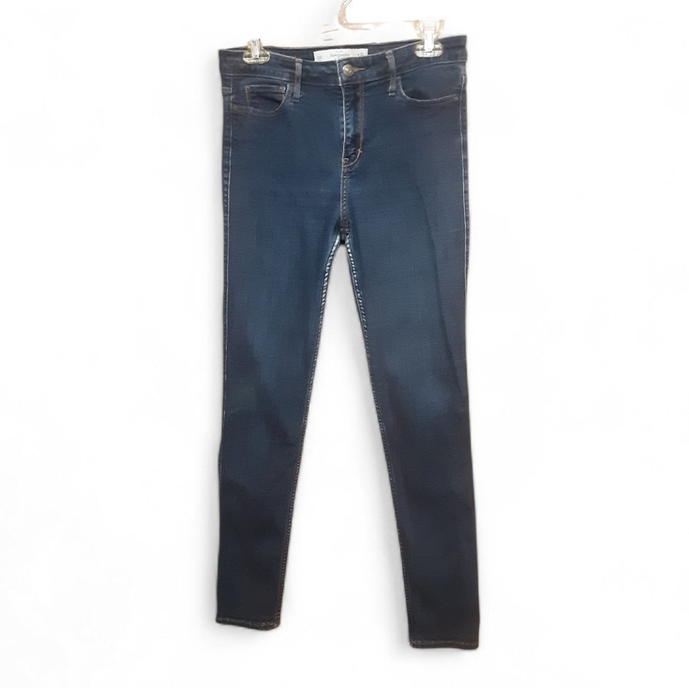 Abercrombie & Fitch High-Rise Skinny Jeans in Dark Blue Sz 10R W30 L31 - Picture 2 of 3